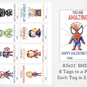 Superhelden-Valentinstag-Karte, Superhelden-Klassenzimmer, Valentinskarten, druckbare Superhelden-Valentinstag-Karten, Instant Download Valentine