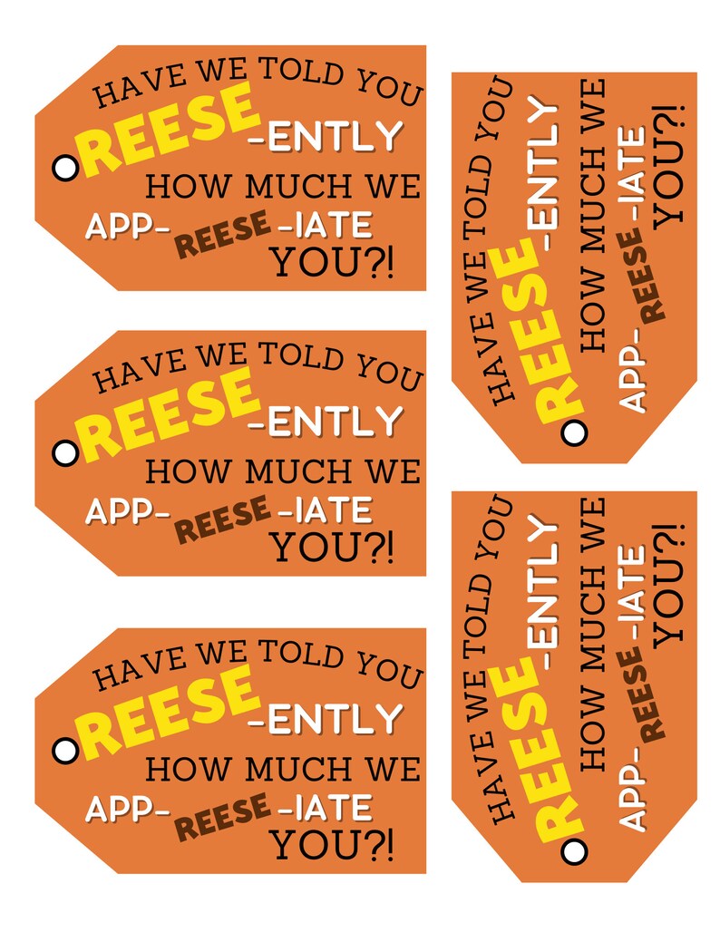 Reeses Peanut Butter Cup Teacher Appreciation Thank You - Etsy