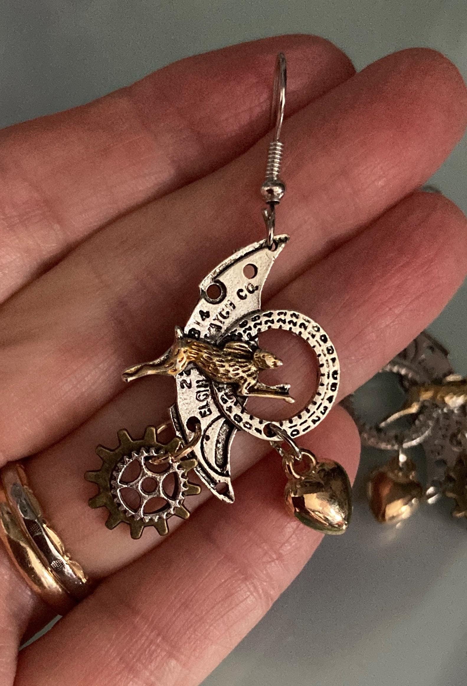 Orecchini cuore anatomico steampunk bronzo - Gioielli - Orecchini -... | su