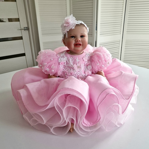 Puffy Pink Dress for Little Princess Baby Girl - Perfect for First Birthday and Special Occasions