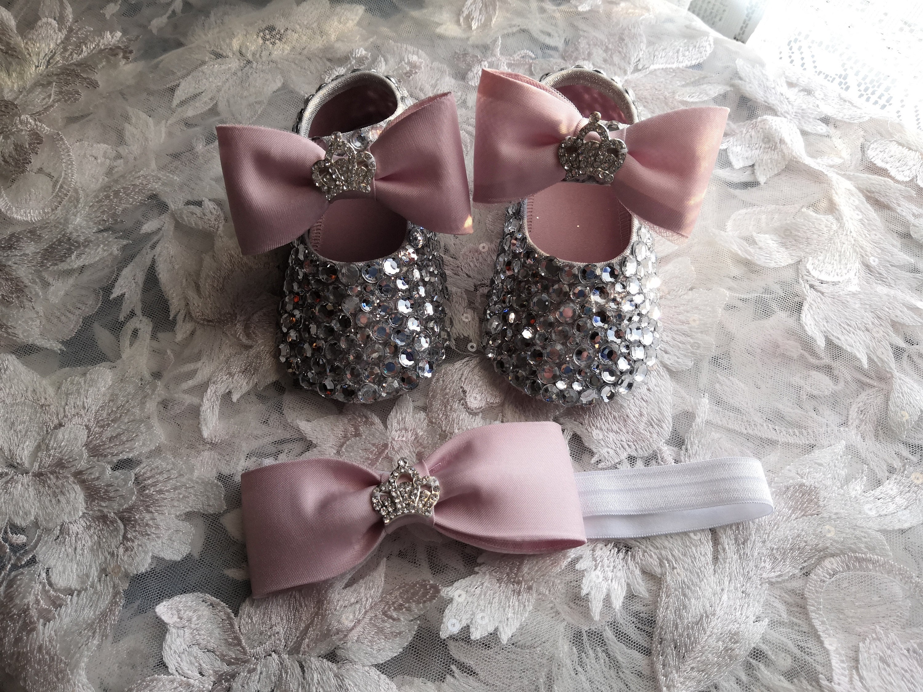 Diamante Crystal Baby Shoes Sparkling Booties for Babies Etsy