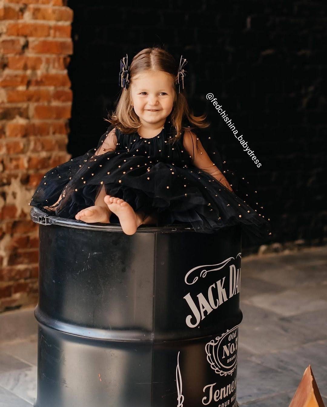 Buy Birthday Baby Dress, Black Baby Dress,short Puffy Girl Dress