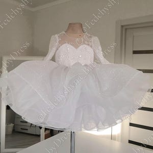 A white Sparkling Flower Girl dress with an embroidered bodice. Lush Shiny Princess Dress, Dress 12-18 Months, White Tutu Dress