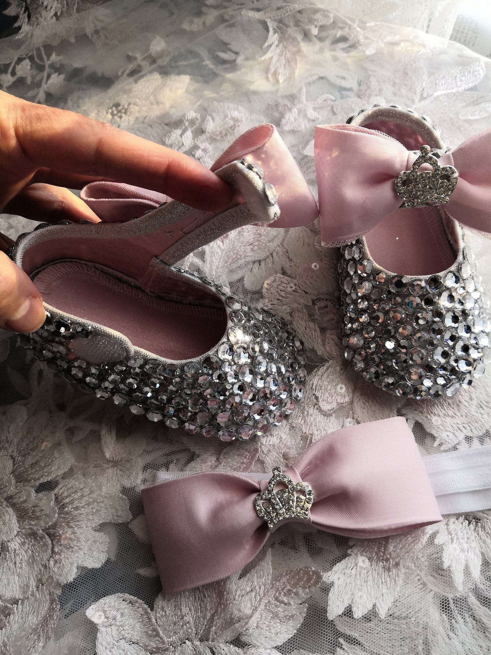 Diamante Crystal Baby Shoes Sparkling Booties for Babies Etsy