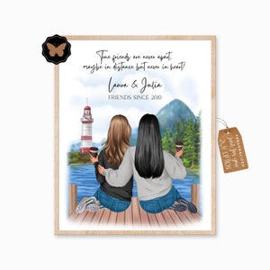 Best Friend Birthday Gift | Best Friend Gift | Personalized Gifts | Sister Gift | Best Friends Portrait | Best Friends Print | Sister Print