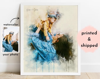 Custom Watercolor Portrait from Photo | Personalized Mothers Day Gift | Anniversary Gift for Him | Couple Gift | Family Portrait