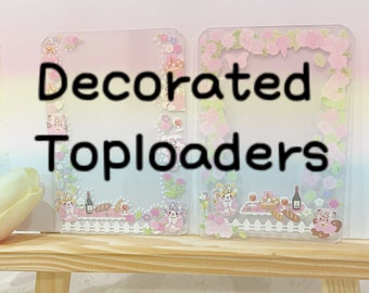 Decorated toploader card case kpop premade photocard deco