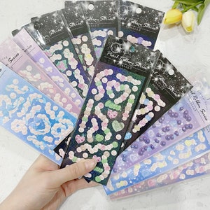 Shiny pearl beads dainty polco stickers kpop decoration toploader stickers pearls sea cute jewels border