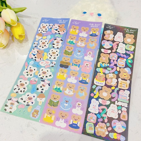 Buy Milkjoy Holographic Bear Stickers Polcos Decorations Journal 