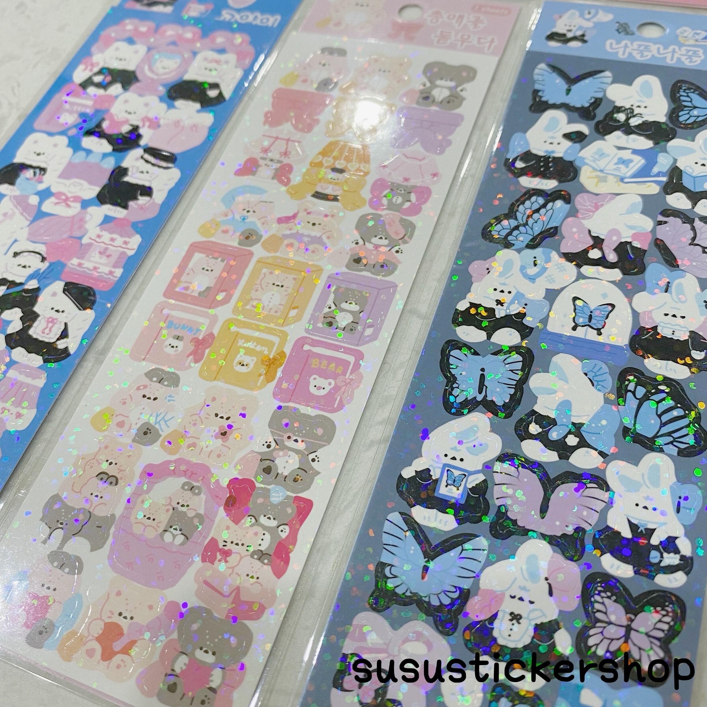 Polco Stickers Animal Pets Cute Small Dainty Holographic Toploader ...