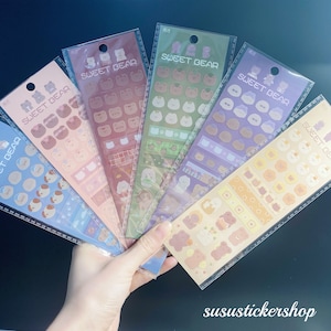 Sweet bear PVC stickers 2 sheets