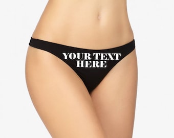 Custom Thong Personalized With Your Words Custom Printed Booty Shorts Customized Womens Underwear