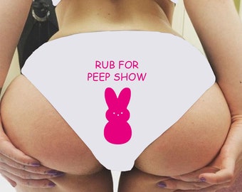 Rub For Peep Show! Panties Sexy Christmas Gift Funny Naughty Slutty Booty  Shorts Bachelorette Party Lingerie Womens Underwear