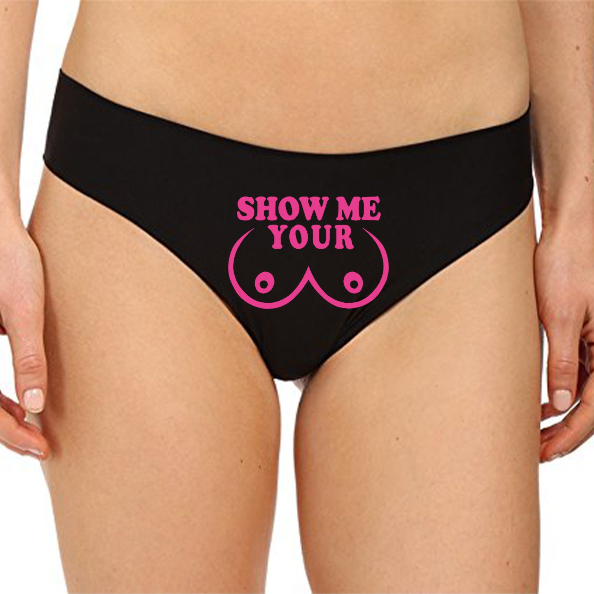 Show Me Your Boobs Panties Sexy Christmas Gift Funny Naughty Slutty Booty  Shorts Bachelorette Party Lingerie Womens Underwear 