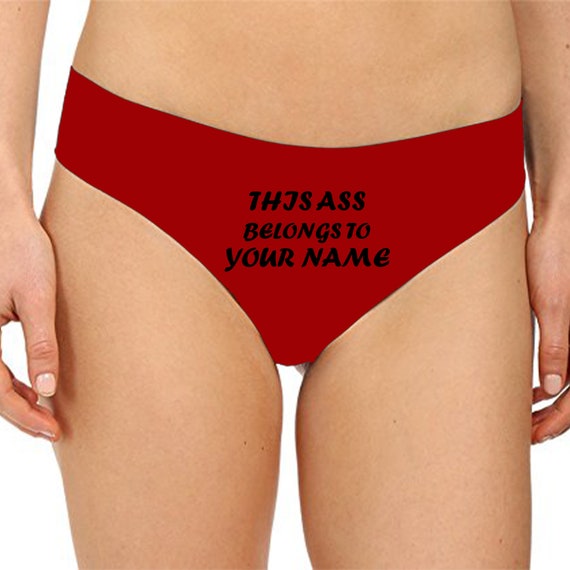 Thıs Ass Belongs to Your Name Custom Panties Personalized With Your Words  Custom Printed Booty Shorts Customized Womens Underwear -  Sweden