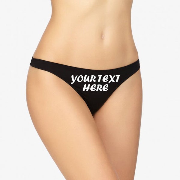 Custom Thong Personalized With Your Words Custom Printed Booty Shorts Customized Womens Underwear