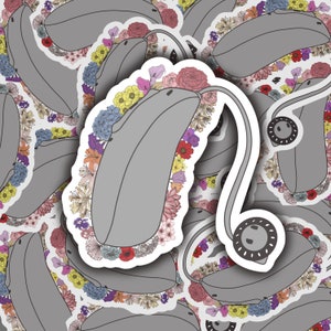 Floral Hearing Aid Sticker (Disk Earpiece) - Water-resistant