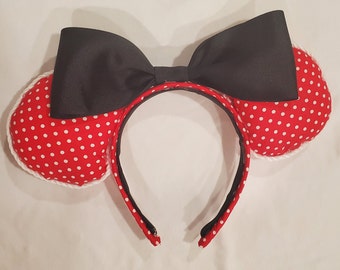 Minnie Mouse Inspired Red and White Polka Dot Minnie Ears