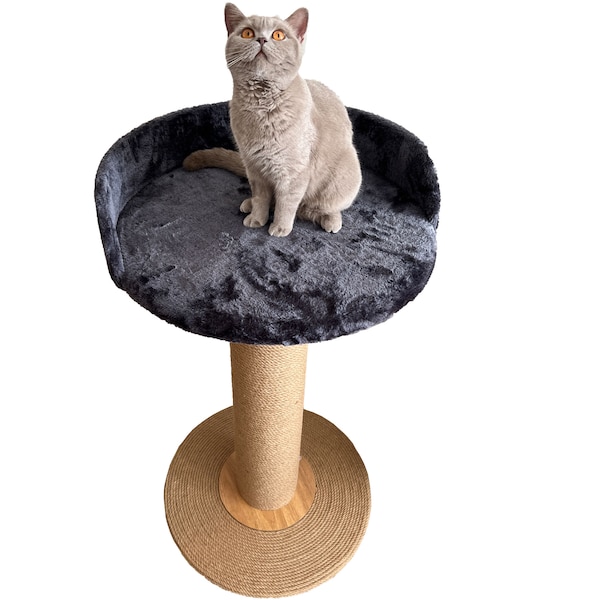 Cat Tree Tower Scratching Post with Sisal Rope 3 ft with Luxury Bed PetzTrendz