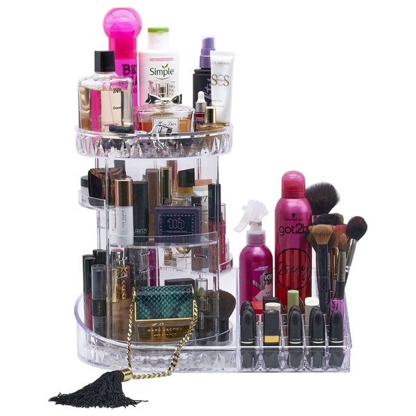 Rotating Makeup Organiser 360 Large Cosmetic Storage Box Perfume Display Stand