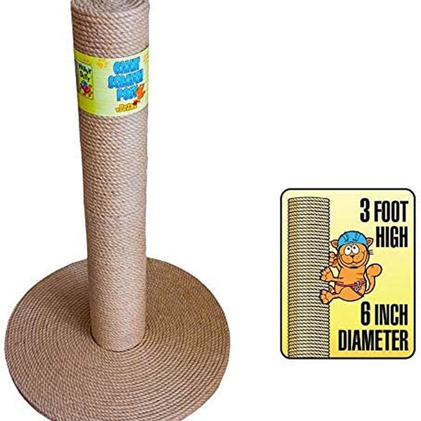 PetzTrendz Giant 3ft Cat Scratching Post, 100% Sisal Rope