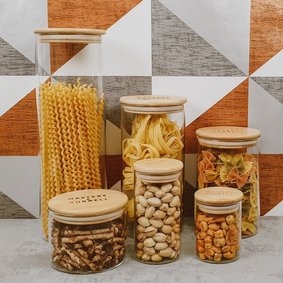 Tarros de cristal con tapa hermética de bambú para cocina, tarros de  conservación para guardar alimentos, M&B The Breakfast Set -  México