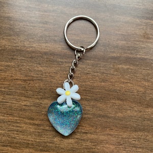 Heart with Flower Keychain