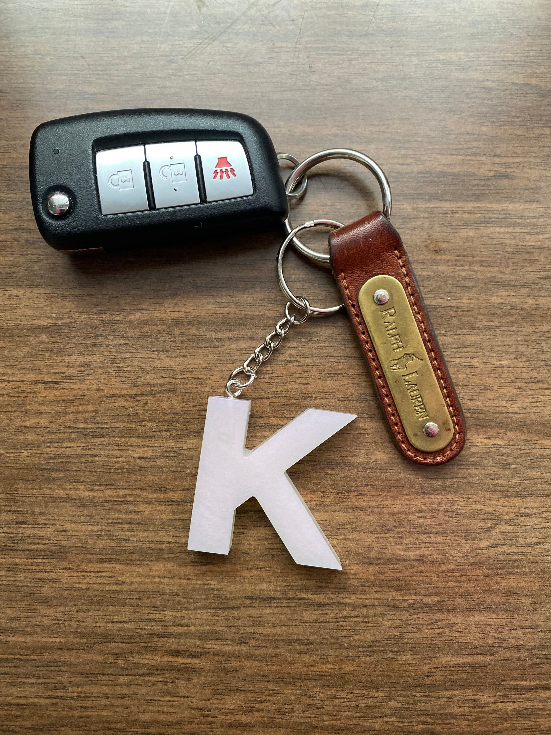 Iridescent Purple Letter K Keychain - Etsy UK