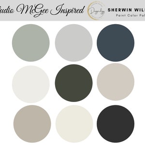 Studio McGee Inspired Paint Color Scheme, Premade Paint Palette, Sherwin Williams, Digital Download, Virtual Design, Interior Design