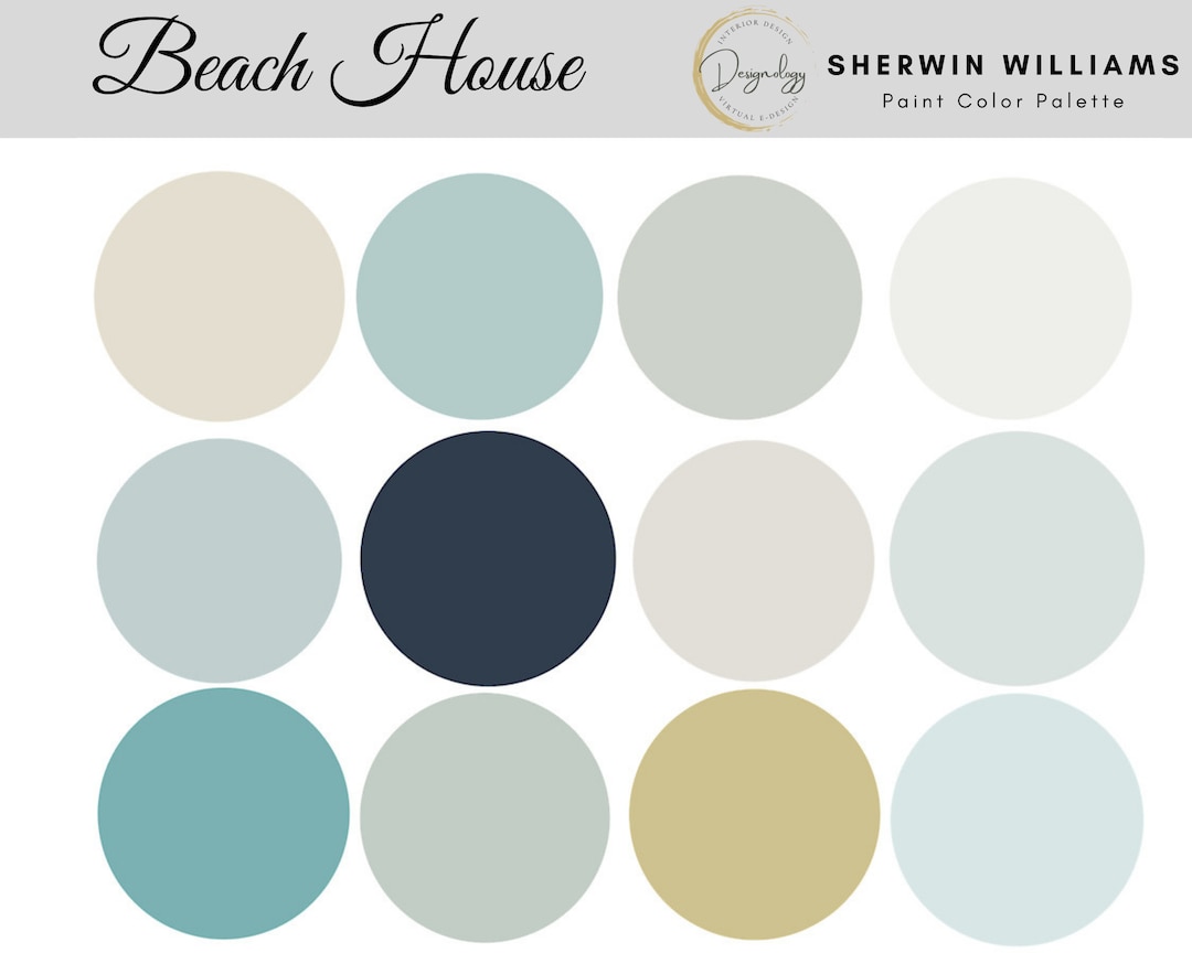 Beach House Paint Color Scheme, Premade Paint Palette, Sherwin Williams,  Digital Download, E-design, Virtual Design, Interior Design - Etsy, image size:1080x864