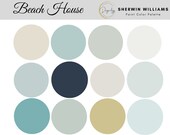 Beach House Paint Color Scheme, Premade Paint Palette, Sherwin Williams, Digital Download, E-Design, Virtual Design, Interior Design