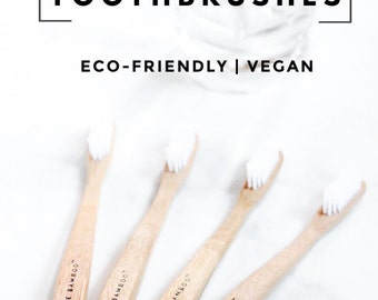 Eco-Friendly Mao Bamboo Toothbrushes - Set of 16 - Adult + Child Sizes, Biodegradable, Vegan, Plastic-Free, Zero-Waste, Color Coded Handles