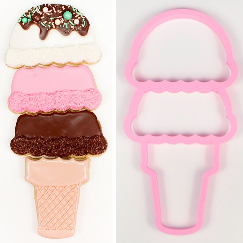 Ice Cream Cookie Cutter Set Build Your Own Ice Cream Cone Etsy