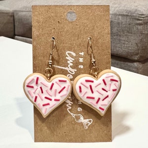 Frosted Sugar Cookie Heart Earrings | Gifts For Bakers | Valentine's Day Jewelry
