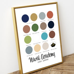 Naval Academy Color Palette Print- Digital Download