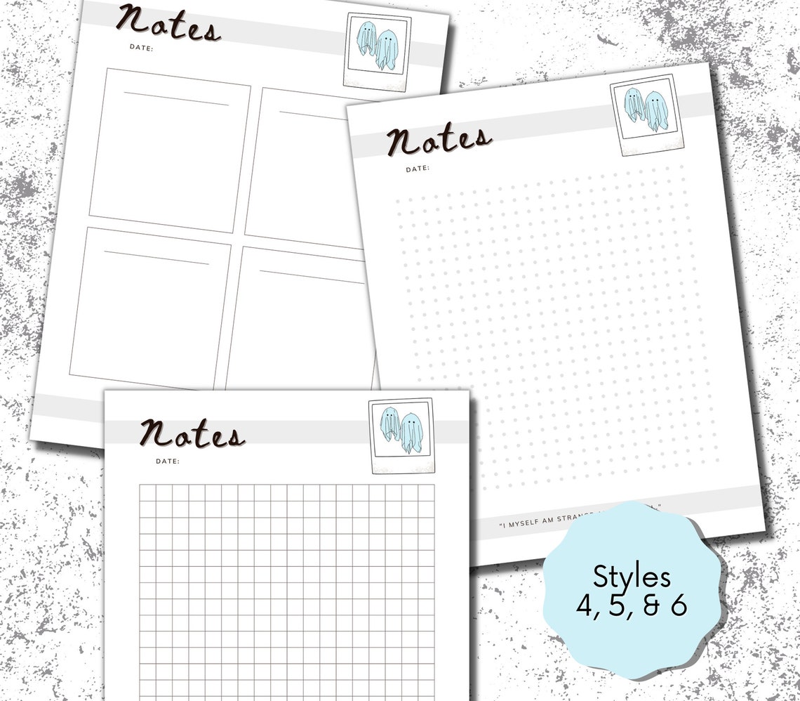 Notepad Random Things Strange and Unusual Notepads // Printable Notepad PDF // Digital ...