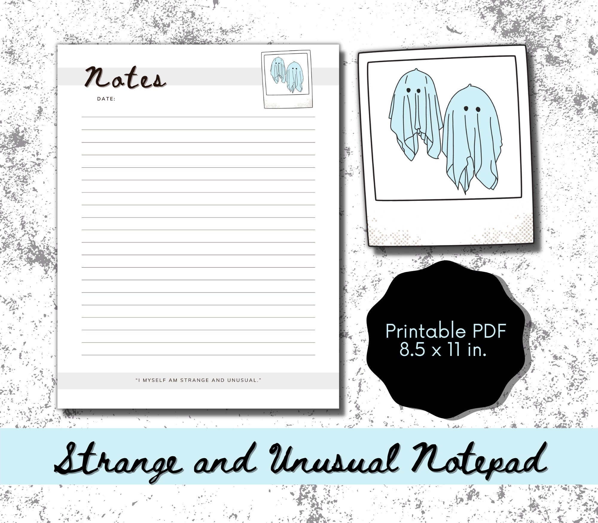 Strange and Unusual Notepads // Printable Notepad PDF // Etsy