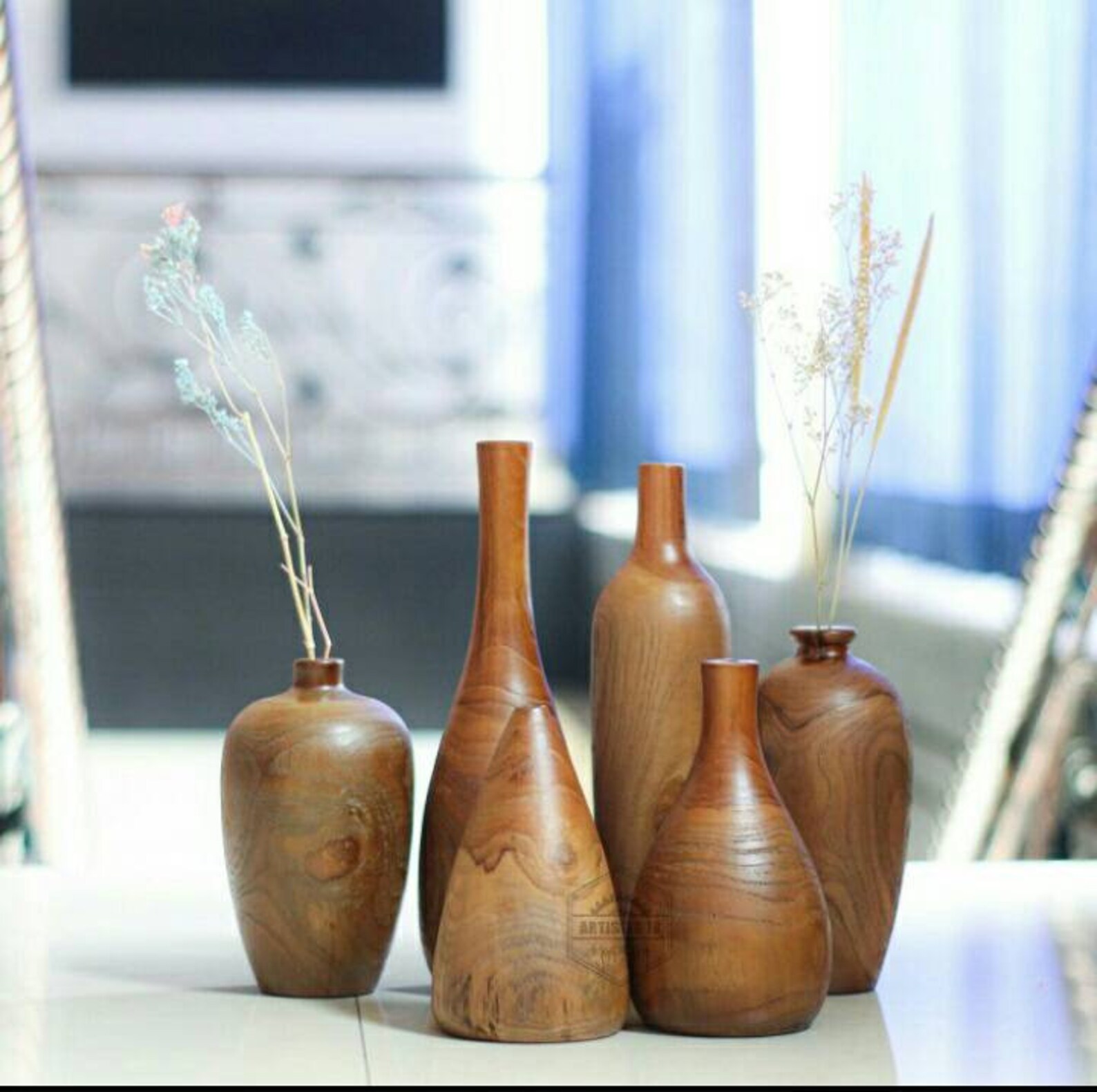 Vase à fleurs en bois esthétique mobilier minimaliste Etsy