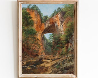 Lámina artística de Natural Bridge, Virginia, paisaje realista