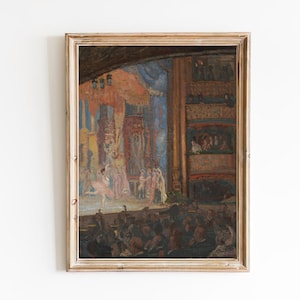 FREE SHIPPING - Ballet Play At The Theatre Oil Painting - Classic 19th Century Ballet Dancing Art