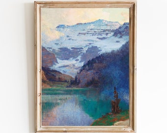 Lake Louise Art Print – Vintage Canadian Mountain Landscape