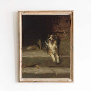 Vintage Dog Portrait Art Print – 19th Century Style