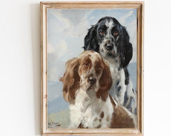 Vintage Cocker Spaniel Dog Print – 19th Century Animal Wall Art