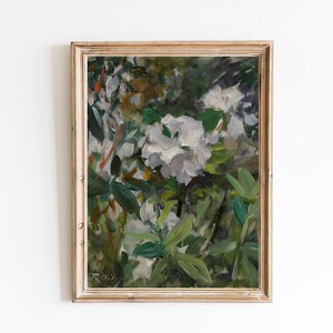 Vintage White Rhododendron Print – Floral Botanical Wall Art