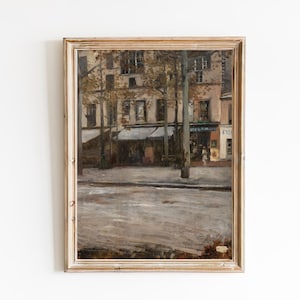送料無料 - パリのモンマルトルの街路アートプリント - ヴィンテージ 19 世紀の都市景観画 - 暗い街路風景アート