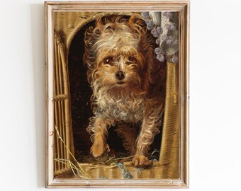 ヨークシャーテリアのアートプリント - サイン入り色鉛筆犬の肖像画