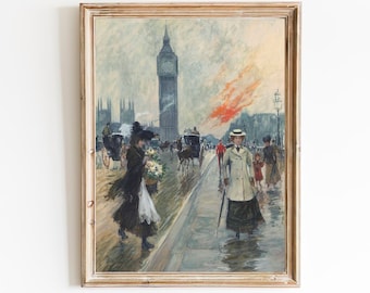Westminster Bridge Art Print | Vintage London Scene
