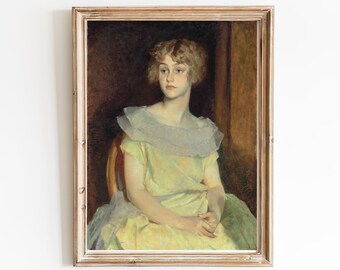 Portret kobiety w stylu vintage, XIX-wieczna dziewczyna w białej sukni