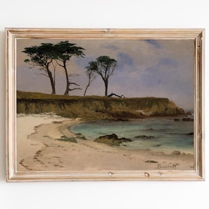 FREE SHIPPING - Exotic Beach on the Stranded Tropical Island Painting- Coastal Seascape Art- Beautiful Island Art Print