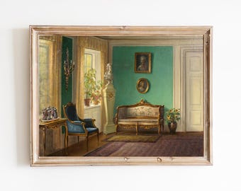 Vintage Home Interior Painting – Classic Design Art Print